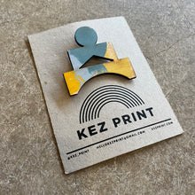 Load image into Gallery viewer, Kez Prints -Screen Printed Ply Wood Sophie Brooch
