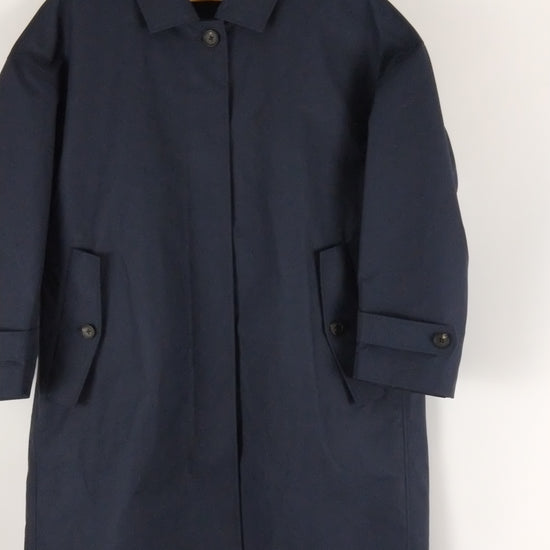 Navy blue mac on a white background