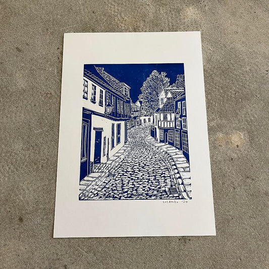 Bosanko Prints - Norwich Elm Hill Lino Print