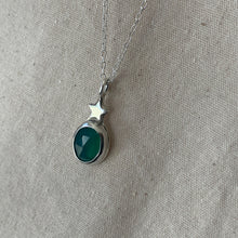 Load image into Gallery viewer, Smith &amp; Strange - Green Onyx Star Silver Necklace
