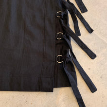 Load image into Gallery viewer, Rosana Exposito - Wrap And Tie Midi Skirt In Black Ramie Linen
