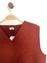 Load image into Gallery viewer, Atwin The Label - The V Neck Vest In Rust Wool
