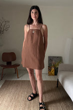 Load image into Gallery viewer, Atwin The Label - The Solstice Mini Dress In Cocoa Ramie Linen
