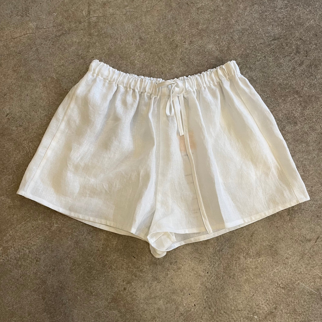 Crop Clothing - White Linen Shorts