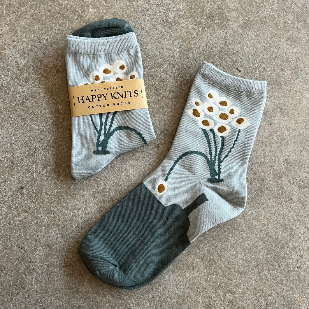 Happy Knits - Cute Floral Cotton Socks