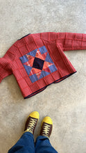 Load image into Gallery viewer, O Moon - Quilted Beadspread Jacket In Carnelian With Patchwork Back
