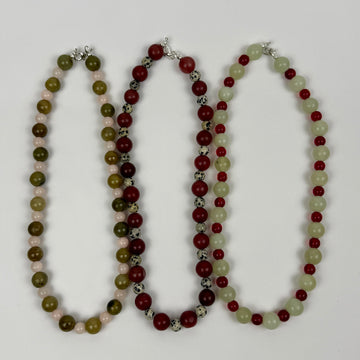 Third Drawer Up - Dot & Spot Glass And Stone Beaded Necklace