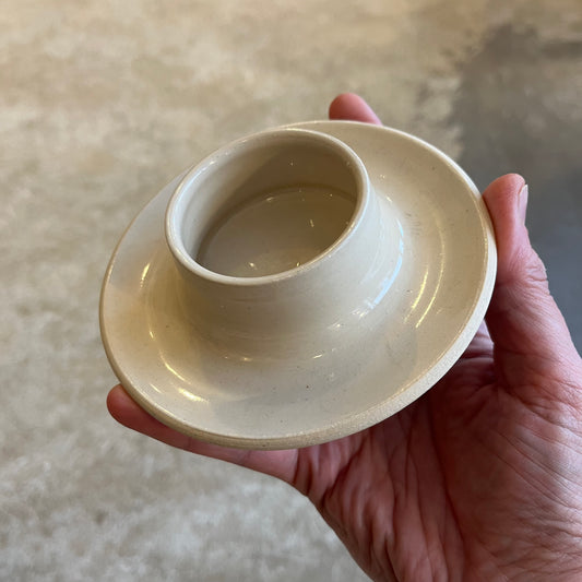 Eleanor Torbati Ceramics - Wide Candle And Tea Light Holder Clear White Glaze