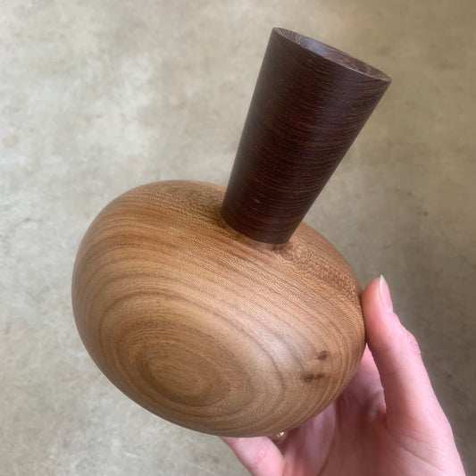 Gould N Lathe Woodwork - Elm and Pangapanga Wood Stem Vase