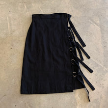 Load image into Gallery viewer, Rosana Exposito - Wrap And Tie Midi Skirt In Black Ramie Linen
