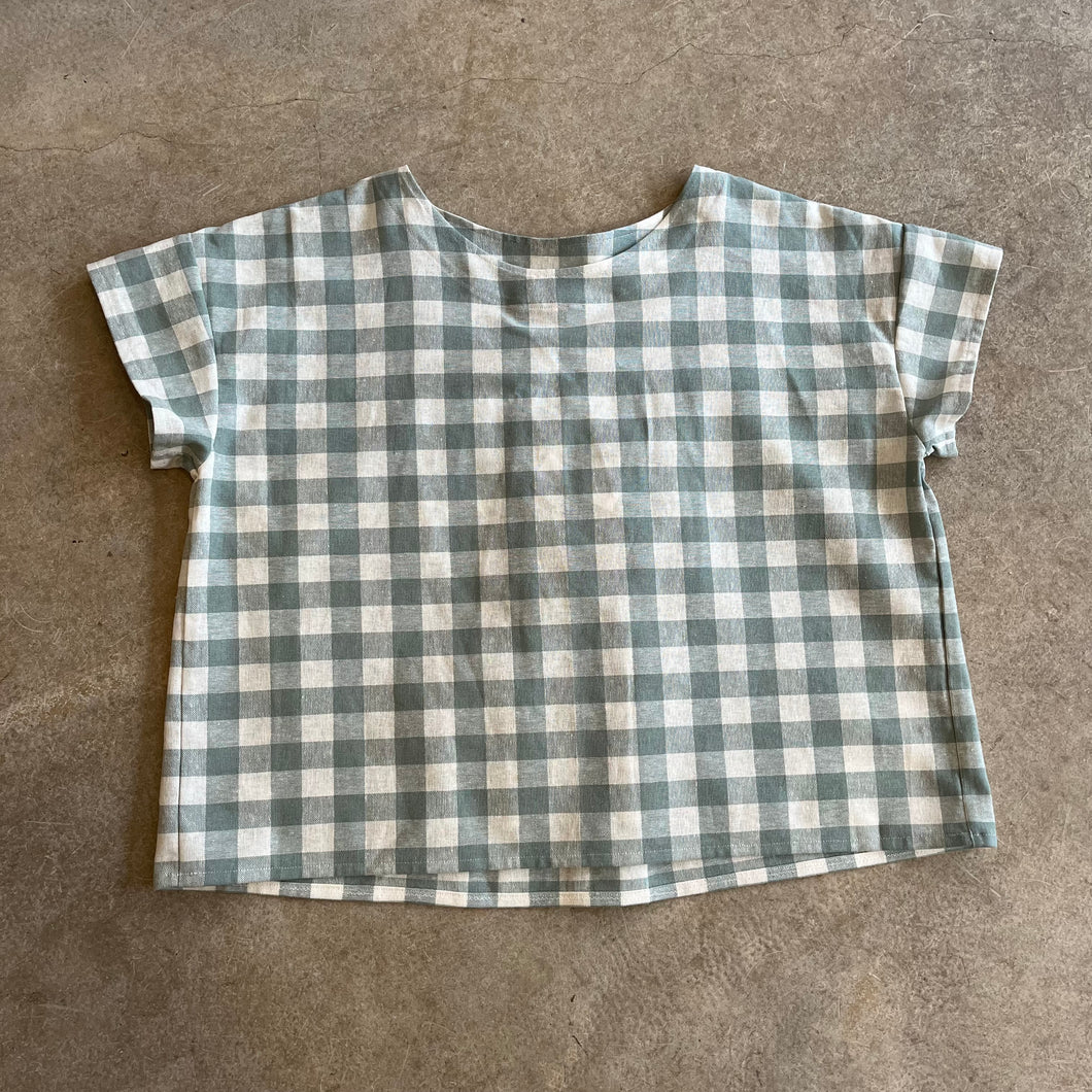 Seen Studio - The Aurora Seafoam Check Top