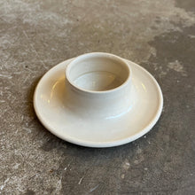 Load image into Gallery viewer, Eleanor Torbati Ceramics - Wide Candle And Tea Light Holder Clear White Glaze
