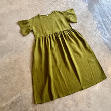 Load image into Gallery viewer, Clement House - The Nora Dress With May Sleeves In Olive Linen
