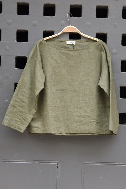 Atwin The Label - The Smock In Khaki Ramie Linen