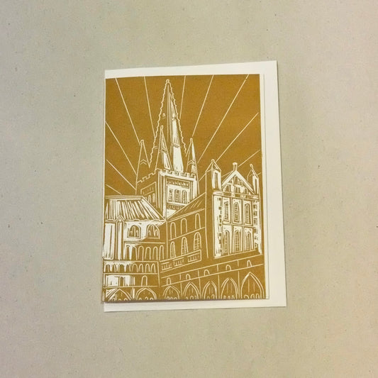 Bosanko Prints - Lino Print Norwich Cathedral Card