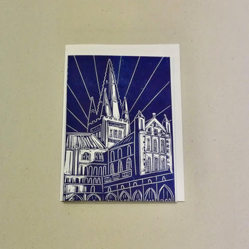 Bosanko Prints - Lino Print Norwich Cathedral Card