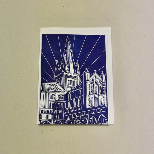 Bosanko Prints - Lino Print Norwich Cathedral Card