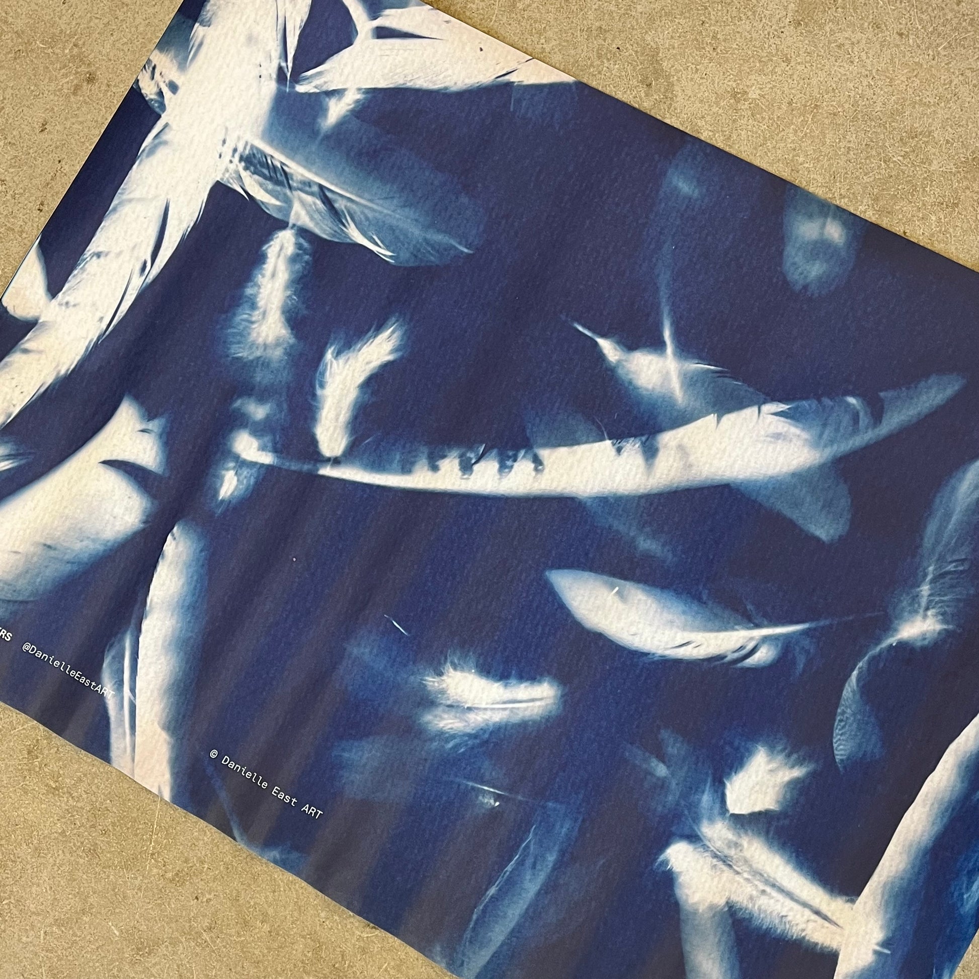 Shark patterned fabric on a beige background