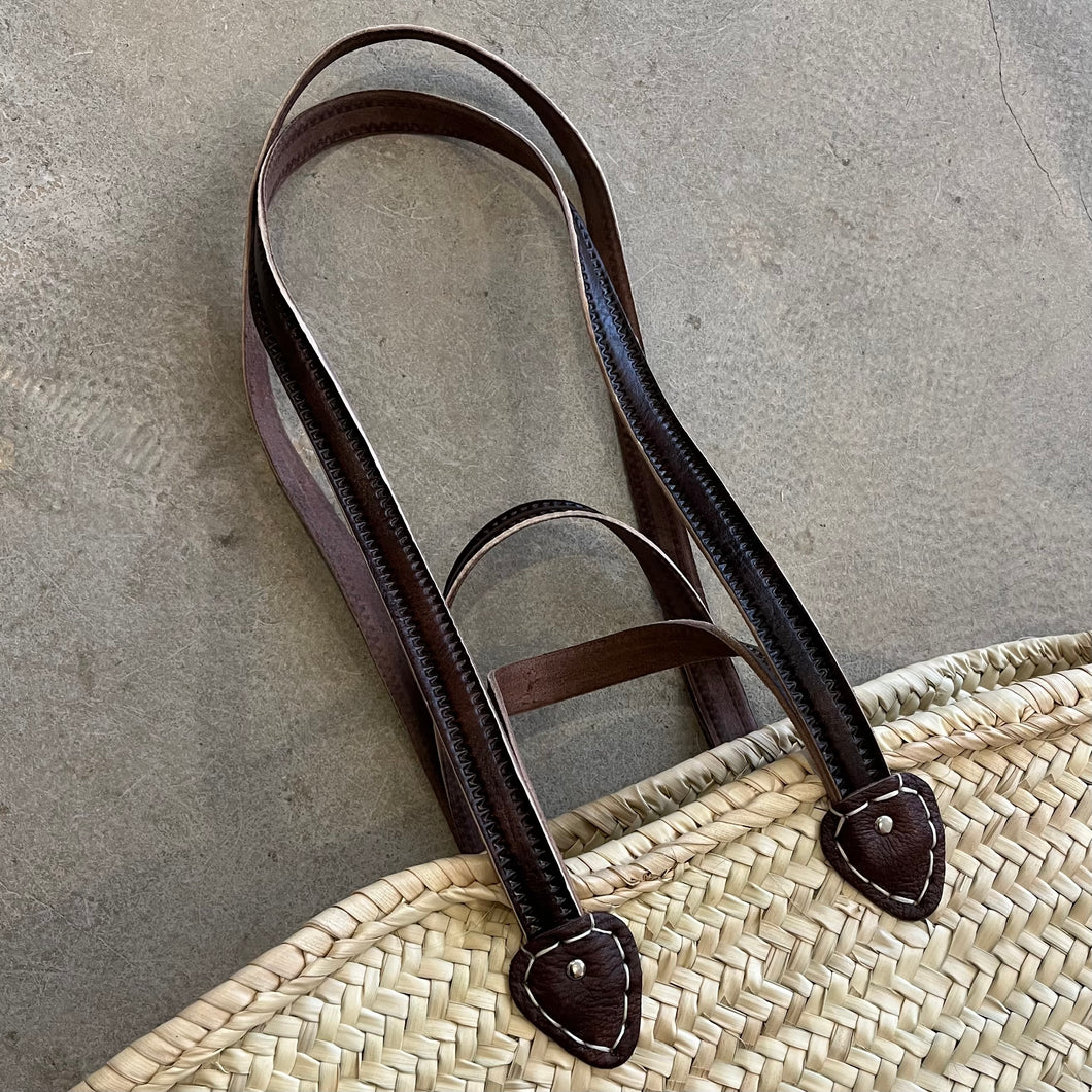 Moroccan Woven Double Strap Basket