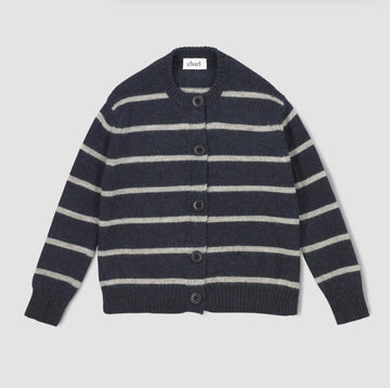 Charl Knits - Alma Cardigan In Navy and Oat