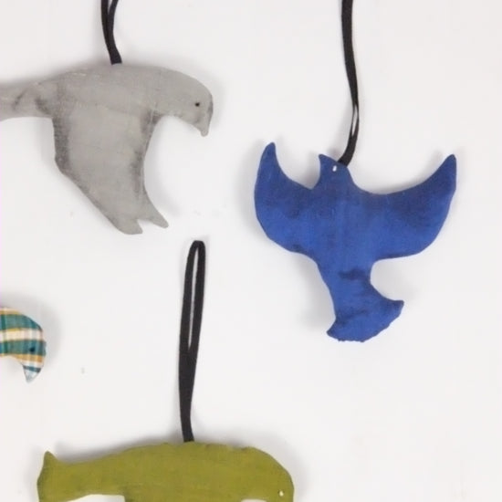 silk doves on a white background 