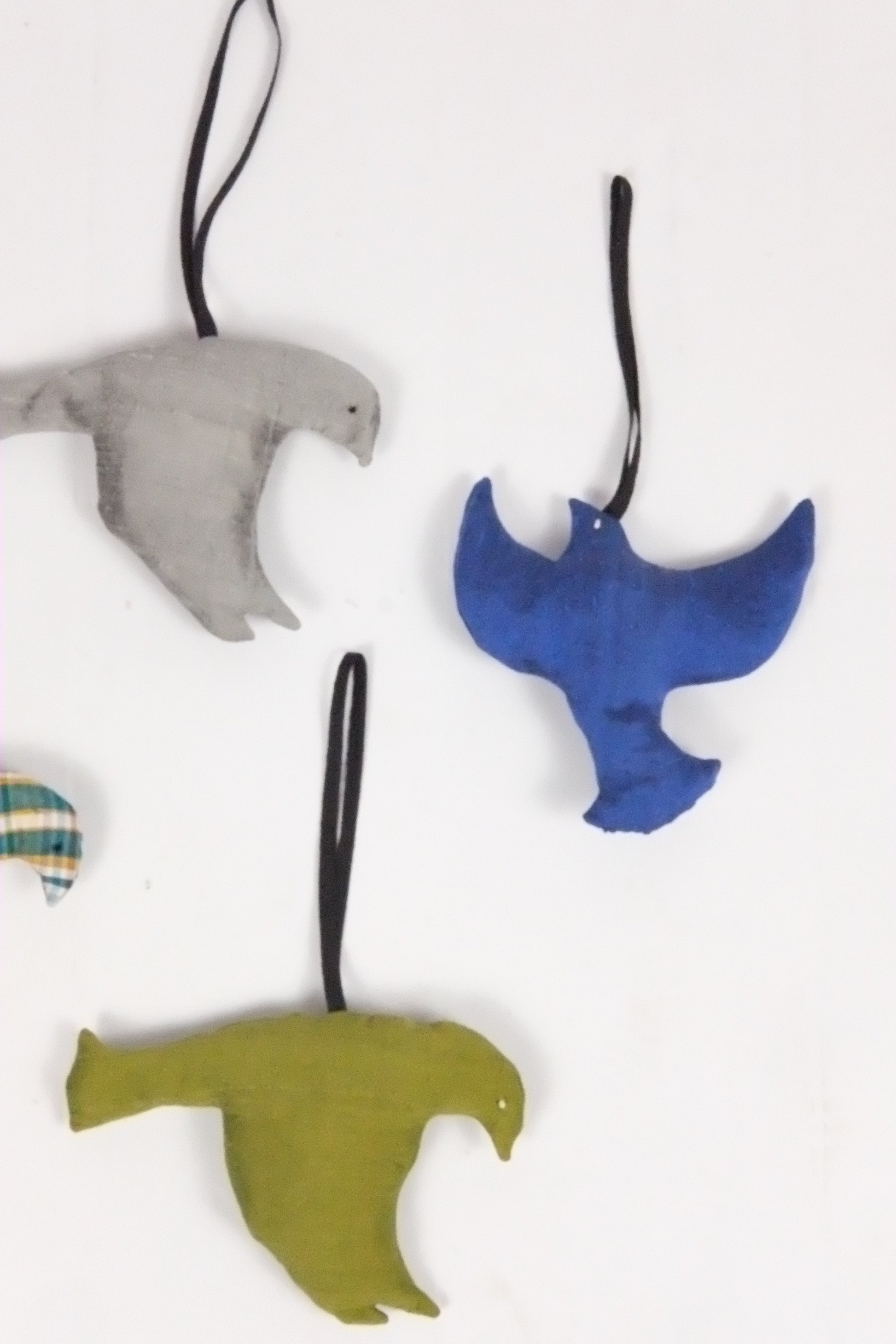 silk doves on a white background 