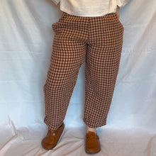 Load image into Gallery viewer, Love &amp; Squalor - Brown Gingham Tamara Trousers Seersucker Linen
