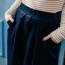 Load image into Gallery viewer, Withnell Studios - Howcroft Culotte In Navy Needlecord
