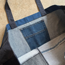 Load image into Gallery viewer, O Moon - Extra Large Denim Patchwork Tote
