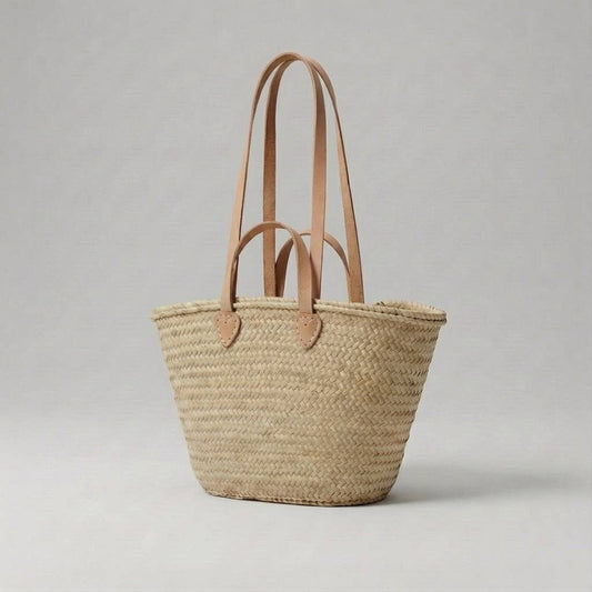 a wicker basket on a white background 