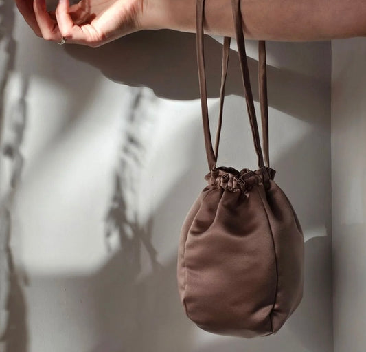 Clement House - Pouch Purse In Cappuccino Satin