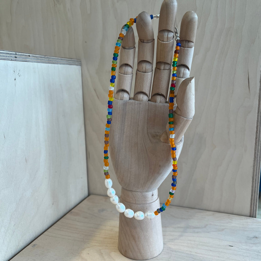 Third Drawer Up - Glass and Pearl Beaded Necklace A/W25