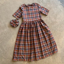 Load image into Gallery viewer, Seen Studio - The Heather Dress And Scrunchie - Orange And Grey Tartan
