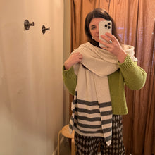 Load image into Gallery viewer, Sally Nencini - Grey Stripe Blanket Scarf
