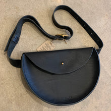 Load image into Gallery viewer, Willow Leather - Half Moon Large Bag In Textured Navy
