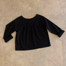 Load image into Gallery viewer, Seen Studio - The Aurora Long Sleeve Top In Black In Linen Cotton Mix
