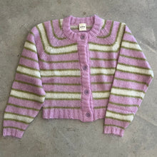 Load image into Gallery viewer, Yoke Studio - Brushed Mohair Cara Cardigan In Pink Stripe
