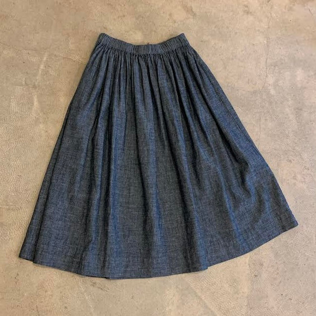 Elwin - Tina Skirt In Denim Chambray