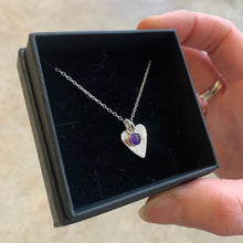 Load image into Gallery viewer, Smith &amp; Strange - Imperfect Heart Silver Necklace With Amethyst Charm
