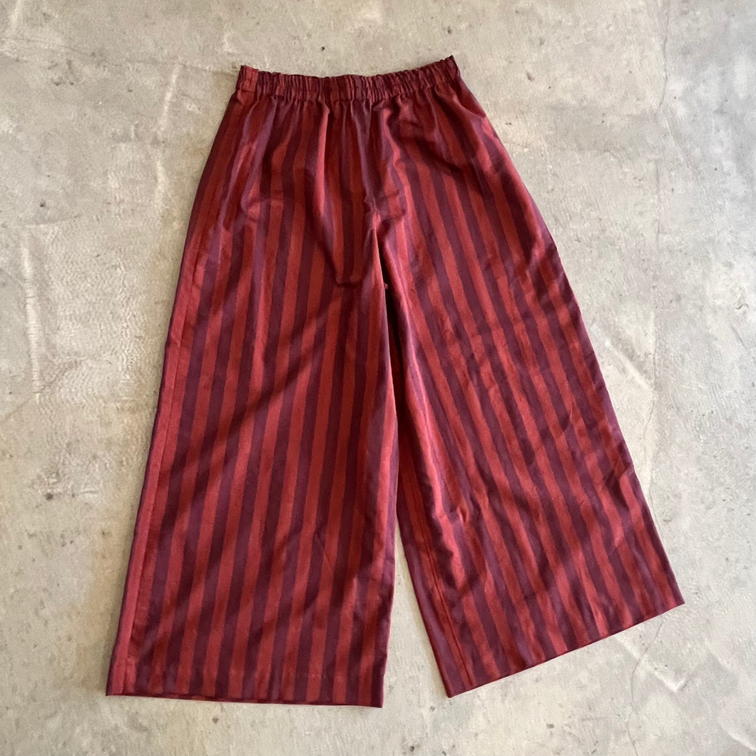 O Moon - Wide Leg Trousers In Plum Jam Organic Cotton