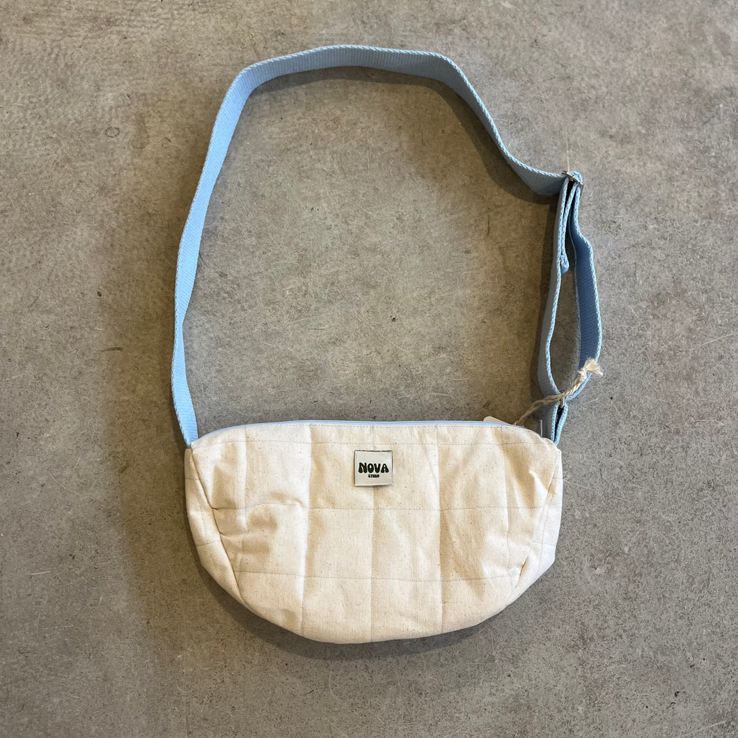 Nova Studio - Quilted Cross Body Bag in Cream Cotton Canvas