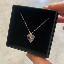 Load image into Gallery viewer, Smith &amp; Strange - Imperfect Heart Silver Necklace With Amethyst Charm
