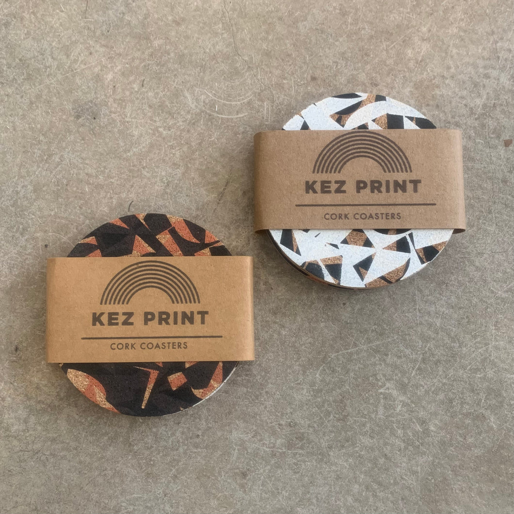 Kez Prints - Abstract Print Cork Coaster Set