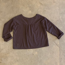 Load image into Gallery viewer, Seen Studio - The Aurora Long Sleeve Top In Charcoal In Linen Cotton Mix
