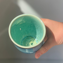 Load image into Gallery viewer, inside of a blue ceramic keep cup
