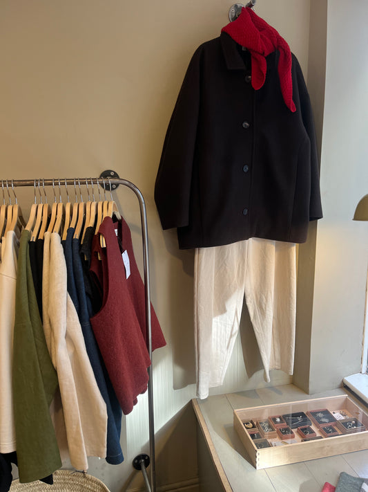 Atwin The Label - The Coat In Brown Wool Melton