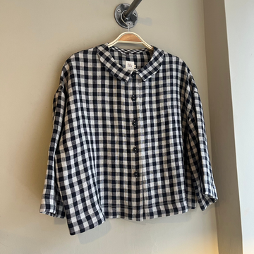 Nadinoo - Town Shirt In Black And Flax Gingham