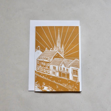Bosanko Prints - Lino Print Norwich Riverside View Card