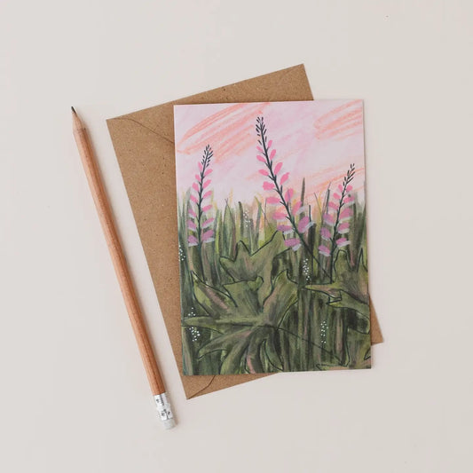 Joy Jen Studio - Pink Flowers Greetings Card