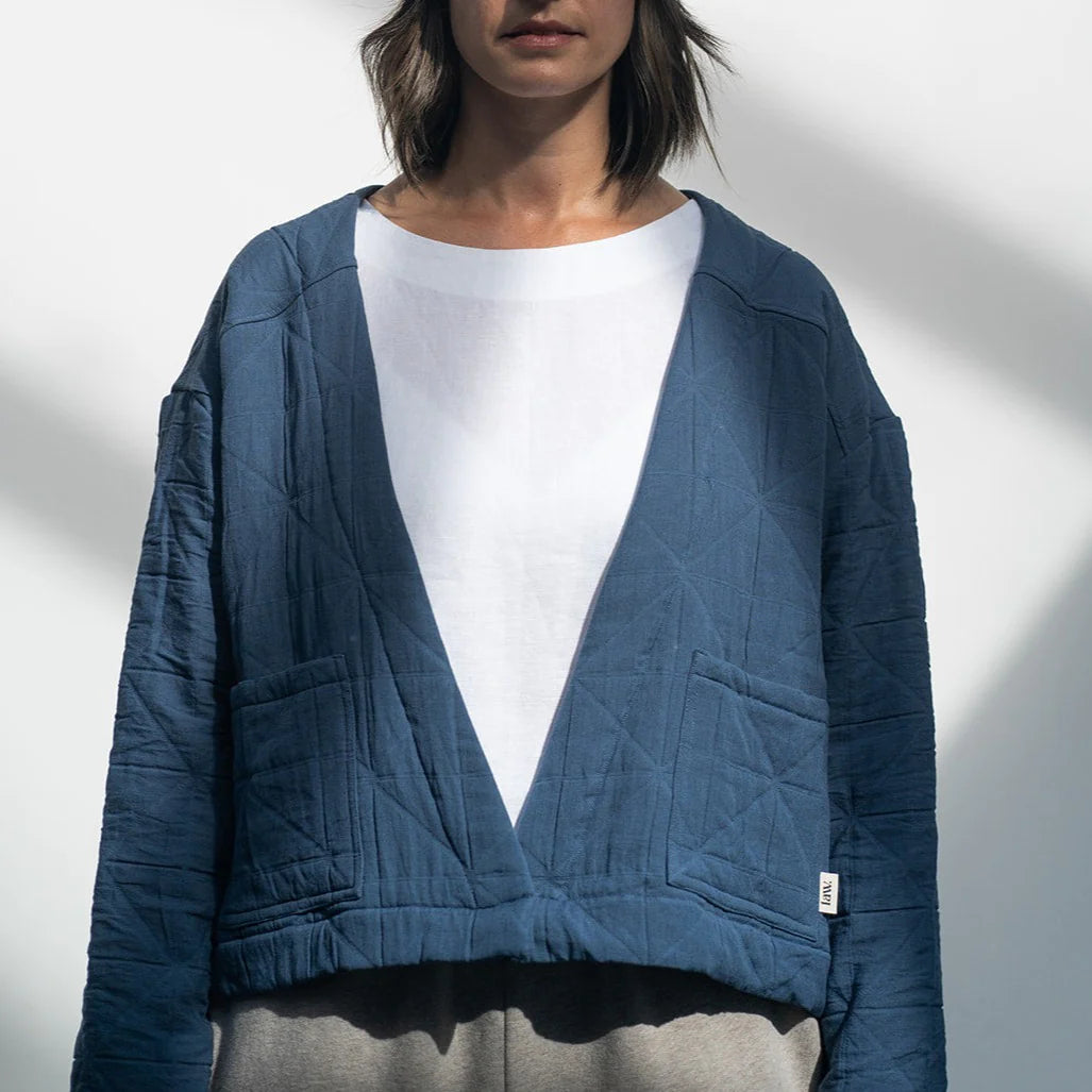 LAW Studios -  The Elly Padded Cardigan In Blue